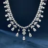 Ketten Quasten Moissanit Diamant Halskette Echt 925 Sterling Silber Verlobung Hochzeit Chocker Für Frauen Braut Schmuck