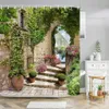 Shower Curtains Garden Landscape Shower Curtains Spring Flowers Forest Deer Seaside Town Oil Painting Lavender Rural Scenery Decor Bath Curtain 231025