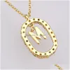 Pendant Necklaces 925 Sterling Sier Gold Letters A - Z Initial M S C K Alphabet Pendente Long Necklace Say My Name Fine Jewelry Drop D Otsnx