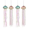 Juldekorationer 4pack Tree Pendant Glass Jellyfish Ornament Jewels Pearls Al Hanging Decor 231025