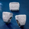 힙합 보석 925 스털링 실버 VVS Moissanite Diamond Custom Letter Name Iced Out Championship Ring