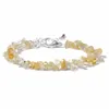 Charme pulseiras naturais citrinos pedra corrente pulseira amarelo cristal grânulo chip cascalho ajustável jóias presente para mulheres