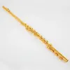 USA Powell PS705 Flute Professional Cupronickel Otwarcie C Key 17 Hole Flute 18K Gold Planed Instrumenty muzyczne z skrzynią 00