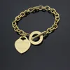 Marque de mode Pulseira en acier inoxydable amour T Bracelet bracelet plaqué or rose coeur pour toujours étiquette d'amour bracelet bijoux pour femmes2436