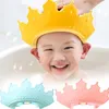 Shower Caps Baby Shower Soft Cap Adjustable Hair Wash Hat For Kids Ear Protection Safe Children Shampoo Bathing Shower Protect Head Cover 231024