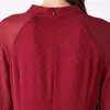 Sukienki swobodne Mulberry Jedwabny Jacquard Wine Red Win-De-Dreck Shirt Długie rękawy Pearl Dekoracja kontrastowa Elegancka sukienka Georgette AE1972