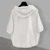 Camisetas para hombre, ropa para hombre, camiseta de manga corta con capucha para estilo coreano, ropa de trabajo holgada, camiseta informal de tendencia de verano 2023