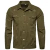 Vestes pour hommes Veste en coton Hommes Casual Armée Vert Mode Trou Style Manteaux Printemps Automne Slim Noir Mâle