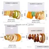 Hoop Huggie Bohemian Colorf Acrylic Drop Earrings Set for Women Fjäril Pearl Trend of Earring Party Jewelry Delivery Dhgarden OTF2I