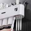 Toothbrush Holders ONEUP Bathroom Accessories Sets Toothbrush Holder Automatic Toothpaste Squeezer Wall Mount Storage Rack Bathroom Product 231025