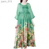 Vestidos casuais básicos zuoman 5xl plus size solto amoreira seda maxi sundress 2023 verão floral boho praia midi elegante bodycon festa v yq231025