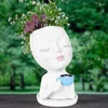 Vazolar bahçe el sanatları reçine süsleme vazo çiçek aranjman kahve kız pot yaratıcı dekorasyon