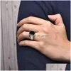 Band Rings Mens Ring Punk Rock Smooth Stainless Steel Signet For Men Hip Hop Party Jewelry Drop Delivery Dhgarden Otnww