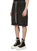 Original Black Shorts High Street Casual Denim Mud Dyed Washed Tassel Shorts Drawstring Large Pockets Loose Trendy Men's Capris