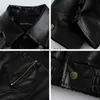 Jackor Kvinnor Black Leather Pu Turndown Collar Vintage Waterproof Jackets och American Retro Parrockar för Womens YQ231025