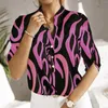 Damesblouses Dames zomeroverhemd Bloemenprint Casual Lange mouw Botton V-hals Tops Retro etnische stijl Slanke damesblouse Camisas de Mujer