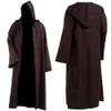 Cosplay Men Soft Star War Sraine Jedi Hooded Black Brown Cloak z kapeluszem Halloween impreza Cosplay CostumeCoblay