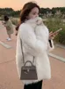 Women's Trench Coats Lamb Fur Women Autumn Winter Fashion Shearling Sheeskin Faux Parka Elegant Thick Warm Jackets For