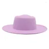 Boinas Sombrero de Fedora francés Mujeres Ala ancha 8 cm Cúpula Cóncava Top Fieltro Hombres Otoño Invierno Fiesta de boda de lana sintética