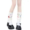 Chaussettes tricotées pour femmes et filles, chauffe-jambes, boutons colorés, mollet extensible, accessoires Y2k, hiver 2023