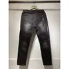 Elastisk designer jeans herr mode mens höst vinter nya lila smala passform liten fot broderad hål tight byxor mode jean amiiris r74s