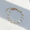 Kedja naturliga djupa skal hjärtarmband lyxiga smycken armband för kvinnliga gåvor R231025