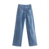 Jeans da donna 2023 abbigliamento femminile moda pantaloni da cowboy a gamba larga strappati a vita alta abiti vintage tasca laterale per le donne