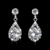 Earrings & Necklace Fashion Teardrop Crystal Wedding Jewelry Set For Women Stud Earring Banquet258Z