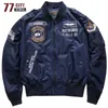 Куртки 77City Killer MA-1 Весенний бомбер Мужская военная ветровка Пилотные куртки Уличная одежда с несколькими карманами Chaqueta Hombre YQ231025