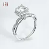 Kvinnor solida smycken bröllopsringar romantiska mode moissanite ring guld 18k lyxiga diamanter riktigt rent 18k par runda