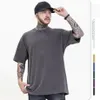 Men's T-Shirts 2021 High Quality Nice Washed Thick Fabric T-shirt Women's Summer Blank Solid Color Top2392