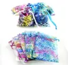 7x99121015cm 100pcllot Coralline Dripstring Organza Bags Party Favor Wedding Christmas Gift Bag Cukierka Jewelarna torby 9242943