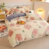 Bedding sets Thick Fleece Warm Flannel Coral Winter Duvet Cover Double Sided Velvet Set Single Queen King Size Quilt cover 231025