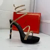 Kristall-Kronleuchter-Plateau-Sandalen in Schlangenform, gewundene Stiletto-Sandalen mit hohen Absätzen, Damen-Kleiderschuhe, mit Strass verzierte Luxus-Designer-Partyschuhe