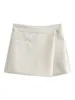 Shorts pour femmes Mode Femmes Solide Asymétrique 2023 Printemps Été Chic Basic Taille Haute Jupes À Fermeture Éclair Trois Couleurs