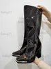 Buty żeńskie Chelsea Boots design 2021 gorąca sprzedaż moda marka kolan high bots dla kobiet wysokie qulity grube pięta buty damskie T231025
