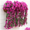 Ghirlande di fiori decorativi S viola fiore artificiale appeso a parete Simation Orc fiori di vite di seta finti festa di nozze giardino domestico Bal Dhn7F