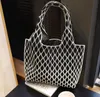 Designer flyknit handbag classic logo weaving tote shopping bag large capacity 46cm