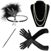 Party Supplies 1920s Cosplay Flapper Halloween Charleston Costume 1920s Gatsby Accessories Pink Naken Headpiece Great Feather Headband20