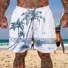 Męskie spodenki 2023 Fabryka kąpielowa na plaży Spirfing Coconut Tree Print Summer Trendowe ubranie