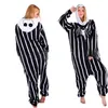 Thema Kostüm Polar Fleece Cartoon Einteiliger Pyjama Halloween Jack Skelett Paar Home Wear T231025