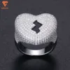 2023 New Rapper's Jewelry Custom 925 Sterling Silver Vvs Moissanite Diamond Iced Out Broken Heart Hip Hop Ring for Women Men