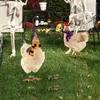 Decorações de jardim 2 pçs sinal de gramado estaca decoração de halloween galinha quintal acrílico inserção de frango jardas estacas decorativas ao ar livre sinais