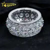 Gioielleria raffinata Anelli di fidanzamento da uomo Gioielli in argento 925 Anello con diamanti Moissanite Gioielli ghiacciati