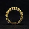 الوافدين الجدد 925 الجنيه الاسترليني الفضة باجوا الخاتم الكوبي مويسانيت VVS Moissanite Iced Out Men Hip Hop Ring