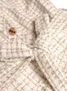 Fausse fourrure pour femmes IEQJ pardessus à carreaux en Tweed de haute qualité pour femmes col montant à manches longues simple boutonnage mode vêtements d'extérieur 2023 manteau 3WQ7969 231025