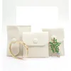 Jewelry Pouches Velvet Bag 1pcs Square Beige Purse Buckle Gift Envelope Packaging Earring Ring Double Sided Multi Size