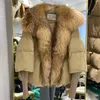 Pelliccia da donna Finto inverno Collo in vera pelliccia di volpe Giacca imbottita in piumino d'anatra bianca Cappotto da donna grande caldo e moda regolare 231121