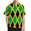 Men's Casual Shirts Jamaican Flag Jamaica Fashion Vacation Shirt Hawaiian Novelty Blouses Male Pattern Big Size 3XL 4XL