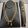 18k gold silver bracelet necklace Ball lock hardware ring fashion jewelry designer gold chain for women men couple bracelets earrings